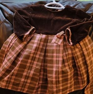Velvet and plaid dress